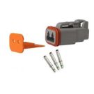 Repair pack DT 2 cavity plug includes (1) 2 way plug, (1) 2 way wedge lock & (3) socket