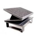 Footrest-adjustable for Dia.76mm seat column anodized Aluminium frame with plastic cover at front