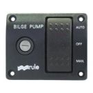 Switch panel 3way 12V rocker for bilge pump (lighted)