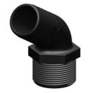 Hose connector 120 deg. Black long 1-1/2