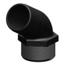 Hose connector 120 deg. Black long 2