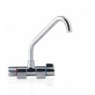 Tap Fold down chrome J spout 2 control knob swivelling & folding