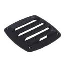Vent louvred 125 x 125 mm black plastic