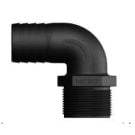 Hose connector 90ø Black 1/2
