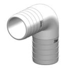 Hose connector 90 deg. White 38 mm GRP