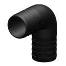 Hose connector 90 deg. Black 38 mm GRP