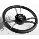 Steering Wheel 931 Dia. 359 mm blue spokes & black PU rim including keyed hub