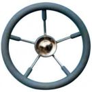 Steering Wheel type 12 Dia. 450 mm Grey SS fitting & 6 spokes PU foam rim