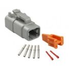 Repair pack DTM 8 cavity plug includes 1 x 6 way plug, 1 x 8 way wedge lock, 10 x socket & 4 x red cavity plug
