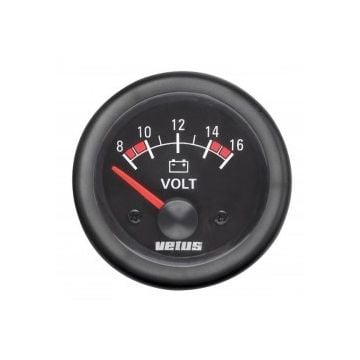 Voltmeter VOLT12B black 12V (10-16V) cut-out Dia. 52 mm
