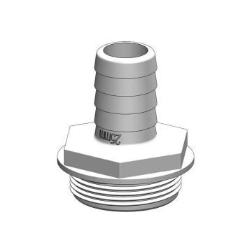 Hose connector White 1-1/2" x 25 mm BSP GRP