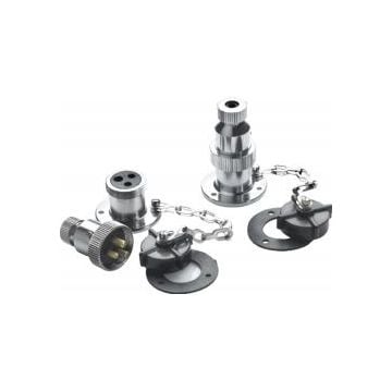 Plug & socket 3 pin watertight chrome plated Brass