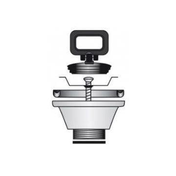 Drainer for sink 1-1/4"M outlet White plastic (plug with handle)