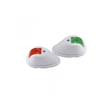 Navigation stbd+port 12V white body on black polymer base side mount side light set