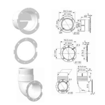 Adaptor Straight 3" Stiff Ductingpack Of 10Pcs