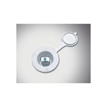 Tap control with recessed flush container