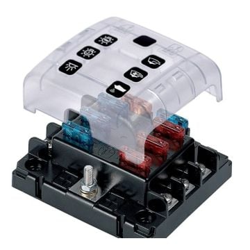 Fuse holder ATC fuse 6 way quick connect & bus link with enclosure