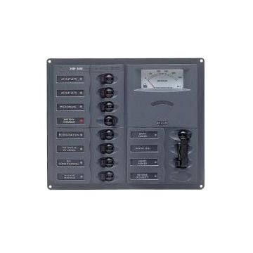 Panel 900-AC2H-AM 230V 2 input+ 8 load square mount with analog meter