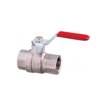 Valve ball 4" F-F Art1570 Brass (Nickel plated) PN25 full flow. Handle made of coated iron.