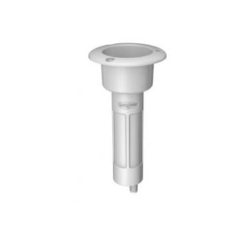 Rod cup holder ABS round top 0 deg. drain barb 3/8" (White)