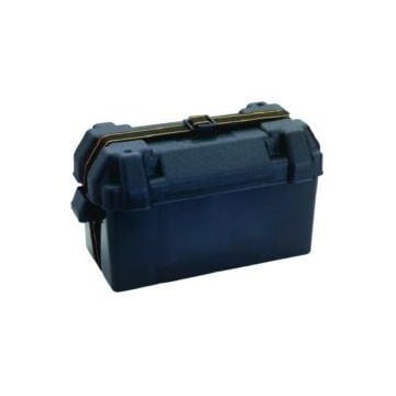 Battery box 15-7/16"x6-15/16"x9-3/4 large black with vent and strap For 9-3/4" max. battery height