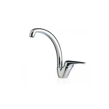 Tap sink 1 handle mixer swivelling spout side handle chrome