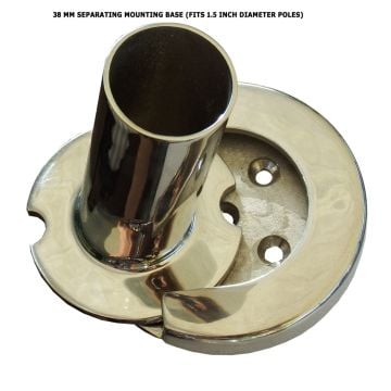 Mounting Base for 38mm Poles with Socket Set 2 Separating Parts SS Cover Plate