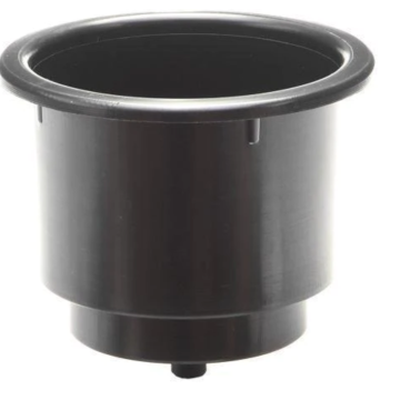 Cup holder with drain black 3-1/2"