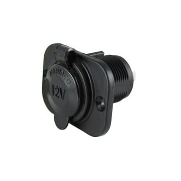 Receptacle 12V Black with mouting plate SeaLink Deluxe series