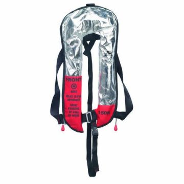 Life jacket Inflatable Solas 150N Automatic Fire-Proof Cover With 2 Automatic Firing Heads