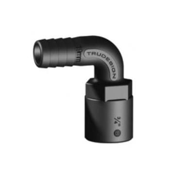 Hose connector 90 deg. Black 3/4" x 19 mm female BSP GRP