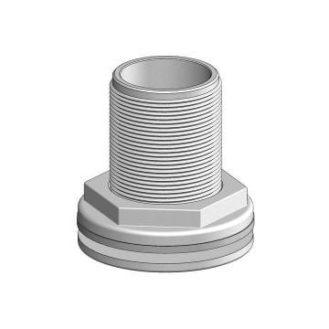 Thru-hull fitting White 2" BSP GRP