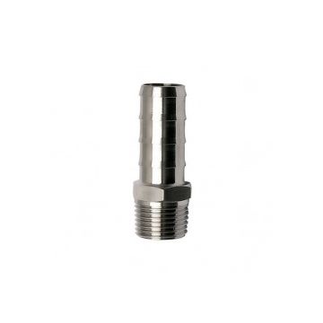 Hose connector Male 3/8"x15mm dia. SS316 hose tail (BSP thread)