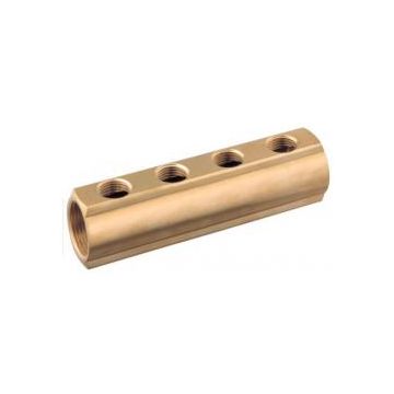 Manifold 200 mm 2 x 3/4" G(F) 4 x 1/2” G1(F) Brass Art1006