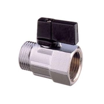 Valve ball 1/2" M-F Art1596 Brass (Nickel plated) PN10 "Mini" series