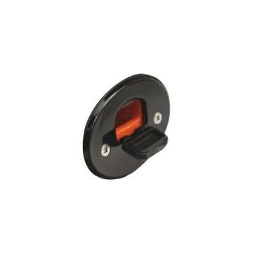 Powered Socket Classic Black Oval Faceplate Polycarbonate 12/24V with Built-In Drain