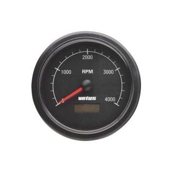 Gauge rpm/hour counter TACHB black 12/24V (0-4000 rpm) cut-out Dia. 100 mm