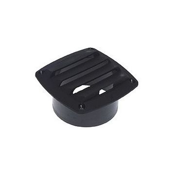 Vent louvred 125 x 125 mm tubed Black plastic