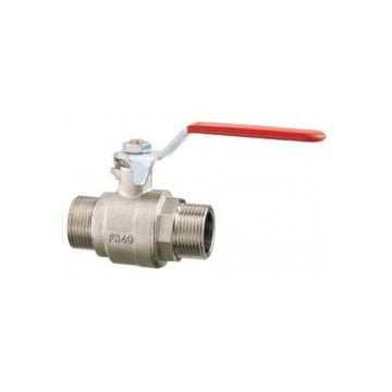 Valve ball 3/8" M-M Art1572 Brass (Nickel plated) PN40 full flow. Handle made of coated iron.