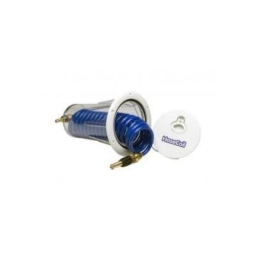 Hose coil flushmount enclosure with "15' x 3/8" hose & adjustable spray nozzle (8" x 13"H)