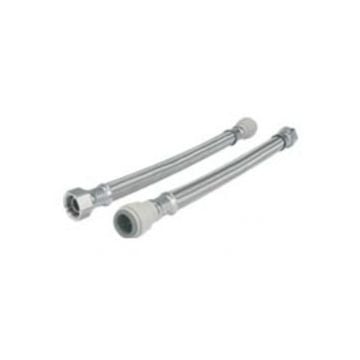 Hose flexi braided 15mm x 3/4" BSP 0.3m (speedfit x union nut)