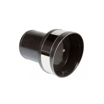 Transom Exhaust GRP TC150 for 150 mm ID exhaust hose with check valve & decorative SS band