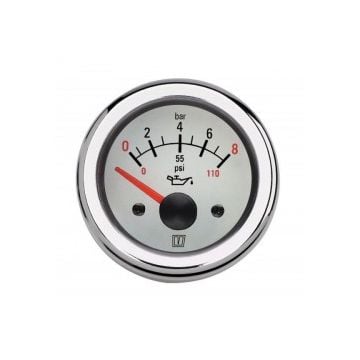 Gauge oil pressure OIL12WL white 12V (0-8kg/cm2) cut-out Dia. 52 mm excluding sensor