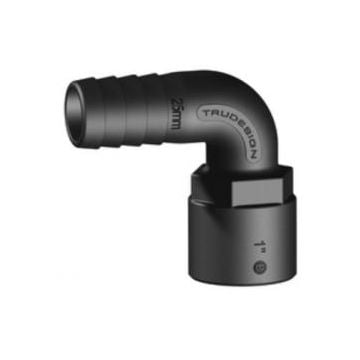Hose connector 90 deg Black 1"x25mm female BSP GRP