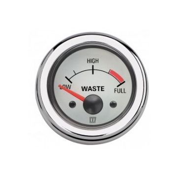 Gauge waste water level WASTW white 12/24V cut-out Dia. 52 mm excluding sensor