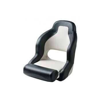 Seat helm PILOT CHSPORTWB flip up squab with white & black artificial leather upholstery without pedestal