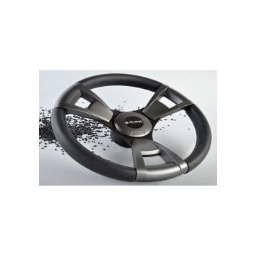Steering Wheel 013 Dia.350mm Black Soft Rim and Spokes Aluminium Keyed Hub