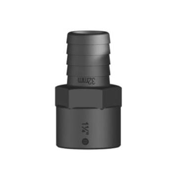 Hose connector black F 1-1/4"x32mm female BSP GRP