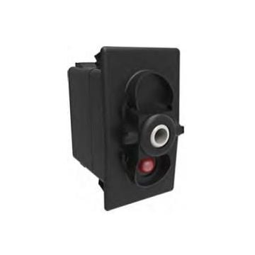 Switch base On-Off 2 pole 24V Red light
