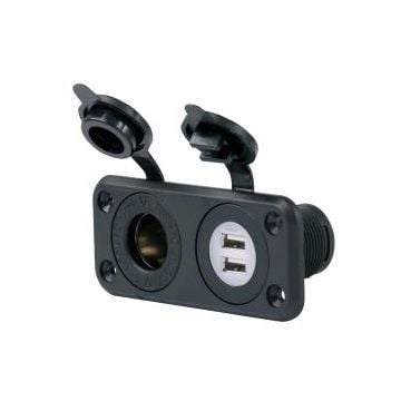 Receptacle + dual USB charger 12V SeaLink Deluxe series